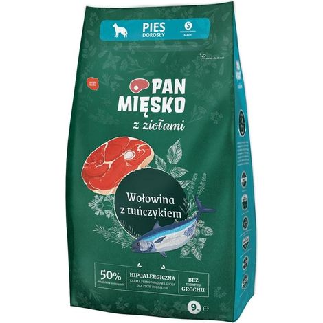 Carne de res con at煤n (adulto) S 9 kg (1/2)