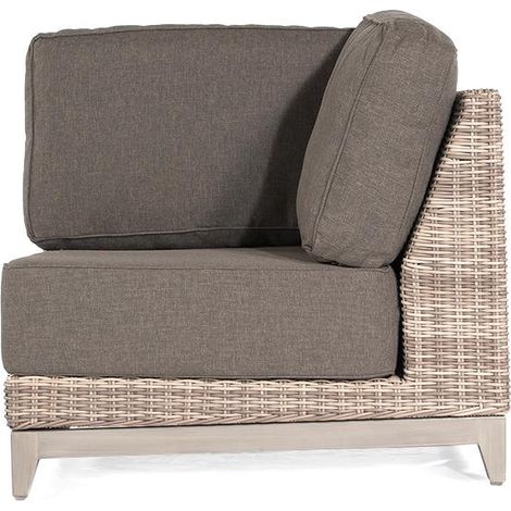 Eckmodul 1-Sitzer Thor PE-Kunststoffgefl echt white-coral/Alu inkl. Kissen Sonnen