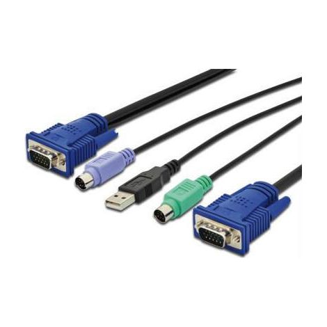 Digitus DS-19233 cable para video, teclado y ratón (kvm) Multicolor, Negro 5 m (1/2)