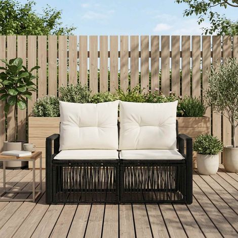 Teenpull – Garten-Sofa 2-Sitzanzahl Schwarz Poly-Rattan (1/5)