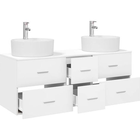 Ensemble Meuble de Salle de Bain 3 Pièces Blanc - Rangement Moderne et Élégant pour WC (1/5)