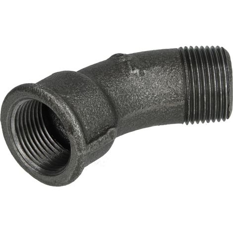 Raccord en fonte malléable noir coude 45° 3/4'' FF/FM