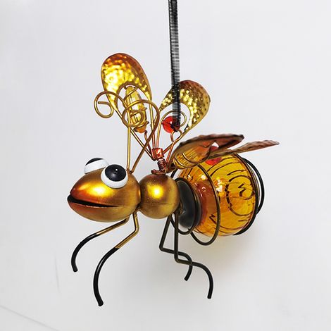 Nueva decoración de jardín transfronteriza: Decoración colgante “Startistice Apsara” con adornos luminosos en forma de gusano (Abeja Dorada). (1/5)