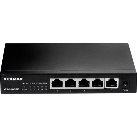 Switch EDiMAX GS-1005BE a 5 porte con Ethernet ad alta velocit� 2,5 GbE, non gestito, modello GS-1005BE (1/4)