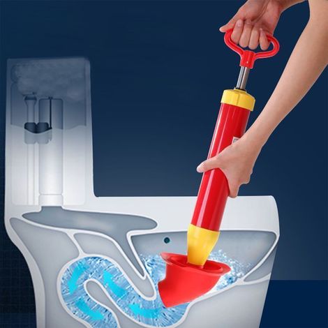 Plunger - 13 x 10 x 48 cm - Plastique - Pour Toilettes, Eviers, Baignoires, Douches, Gouttières Intérieures et Extérieures - 1 Pièce (1/5)