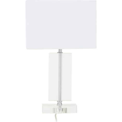 Premier Housewares Rectangular Table / Desk Lamp Reading Lamps With White Shade/ Chrome Finish Metal Stand/ Led Desk Lamp/ Study Lamp For Office / Bedroom / Living Room 16 x 40 x 24 (1/4)