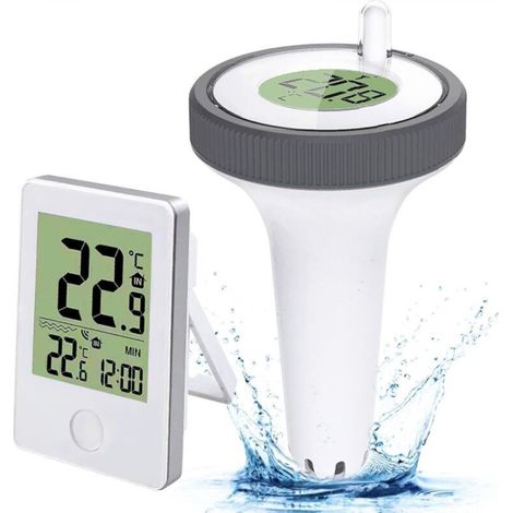 Floating Pool Thermometer, Digital Pool Thermometer, Wireless Digital Thermometer with LCD Screen, Indoor and Outdoor Thermometer with Digital Receiver, for Swimming Pools and Bathtubs (1/5)