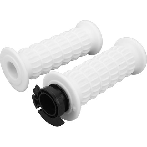 1 paire de poignées d'accélérateur universelles souples de 22 mm pour guidon de moto, compatibles avec les scooters GY6 50cc, 80cc, 125cc et 150cc (blanc). (1/5)