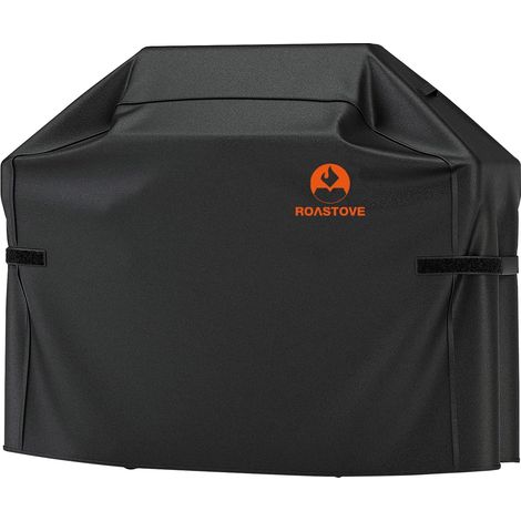 Housse de Barbecue, Couvre-Grill en Tissu Oxford 600D Heavy Duty pour Weber, Brinkmann, Grill Char, etc. UV, poussière, imperméable, résistant à la déchirure, Noir, 147.3cm x 90.9cm x 121.9cm (1/5)