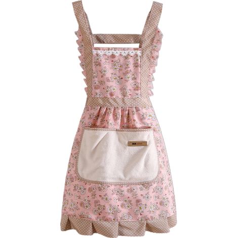 Cute Apron for Women with Pockets, Comfortable Kitchen Apron, for Cafe Shop, Baking, Gardening, Cooking, 7570cm,Pink (1/5)