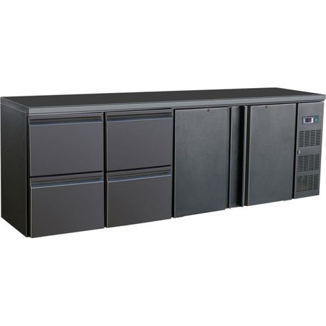 Arrière bar réfrigérée noir 2 portes et 2 tiroirs - Combisteel (1/3)