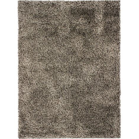 VALENCIA - Tapis à poils longs bi-colore marron et blanc 120x170 (1/4)
