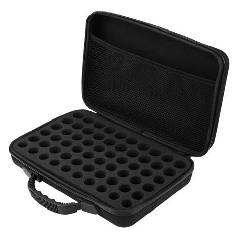 QORVA- tui de transport d'huiles essentielles, coque rigide, 60 bouteilles adaptées aux bouteilles de 5 ml, 15 ml (noir) (1/5)
