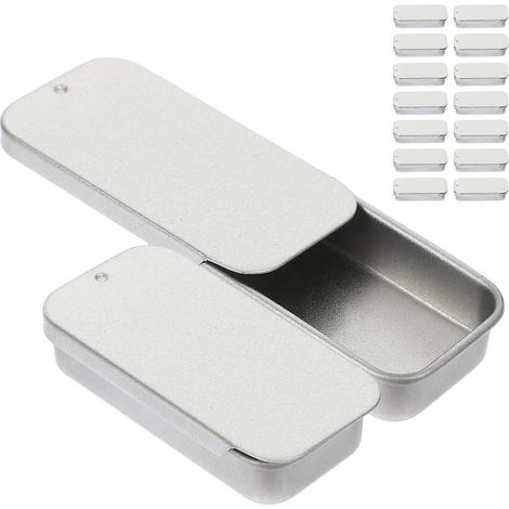 Petites boîtes en fer-blanc, couvercle à pression, contenants de rangement multi-usages, 5 x 2,5 x 1 cm, lot de 16. (1/5)