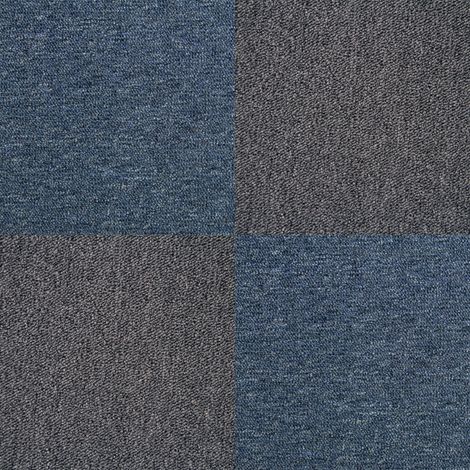Carpet Tiles 40 x Charcoal Black & Storm Blue 10 Metres Squared