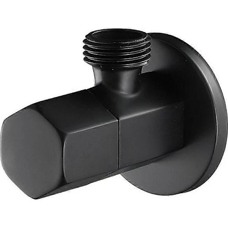 Robinet d'arrêt noir, robinet d'angle, vanne de dérivation en laiton, robinet de toilette, raccord de pommeau de douche, raccord en laiton massif, support de robinet