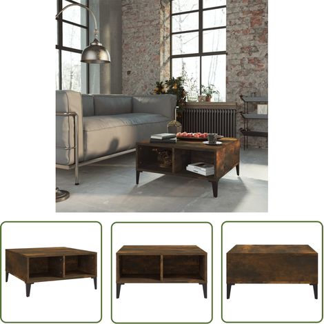 The Living Store Couchtisch Räuchereiche 60x60x30 cm Holzwerkstoff - Couchtisch - Wohnzimmertisch - Holzt Tisch - Sideboard - Dekorationst Tisch (1/5)