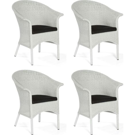Sonnenpartner 4er-Set Garten-Sessel Cayman Aluminium mit Polyrattan white-washed Loom-Optik Gartenstuhl