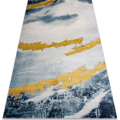 Exklusiv EMERALD Teppich 1023 glamour, stilvoll abstraktion blau / gold blue 80x150 cm