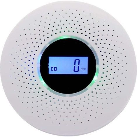 Rauchmelder, kombinierter Rauch- und Kohlenmonoxidmelder, kombinierter Alarm mit akustischer Warnung und Digitalanzeige, batteriebetrieben (1/5)