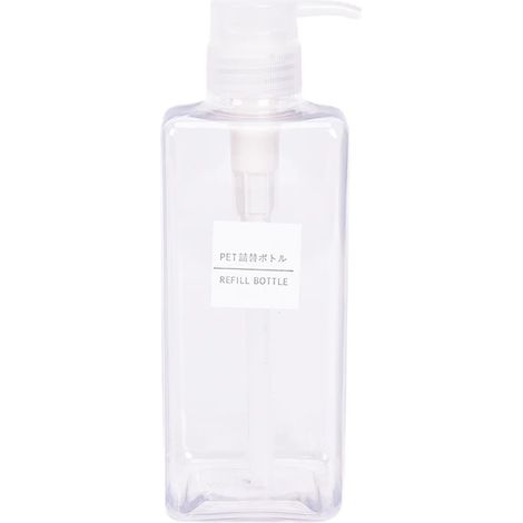 Flacon distributeur vide en plastique transparent de 650 ml pour shampoing, lotion ou gel douche [Q]Q@ (1/5)