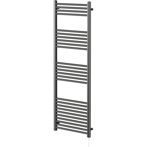 Colore Gunmetal Grey 1600mm x 600mm Straight Electric Heated Towel Rail (1/5)
