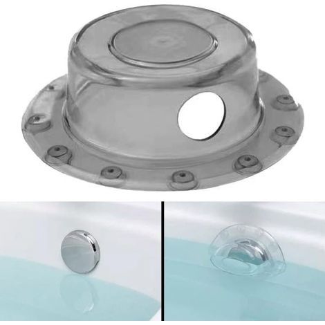 CCYKXA 2-piece foldable bathtub overflow stopper for deep bathtubs, 15.5 x 15.5 cm, strong suction cups for bathtub plugs