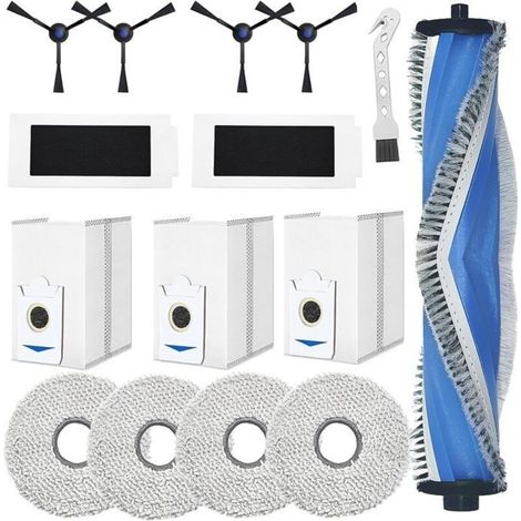 accessoires pour ECOVACS DEEBOT T30S Combo/T30S Combo Complete robot aspirateur pièce de rechange,Brosses à rouleau + 4 Chiffon + 3 (1/5)