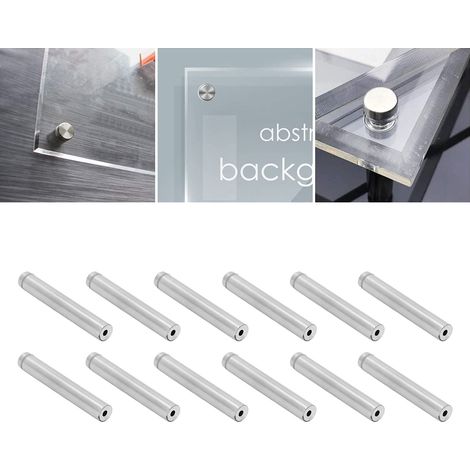 Set mit 12 Befestigungsschrauben aus Edelstahl, 12 x 80 mm Wandhalterungsschrauben, Werbeschrauben-Set zur Montage von Acryl-Fotorahmen und Glasbeschlägen. (1/5)