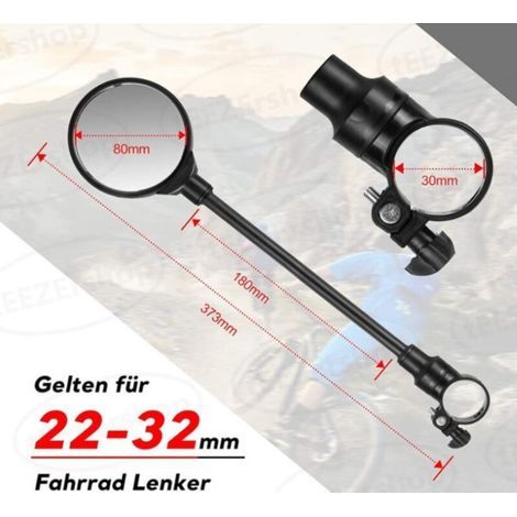 Lntyq 2 Rétroviseurs de Vélo Grand Angle Rotatifs à 360°, Rétroviseurs de Sécurité Convexes en Acrylique pour Guidon de 22 à 32 mm, Accessoires pour Tous Vélos, Motos
