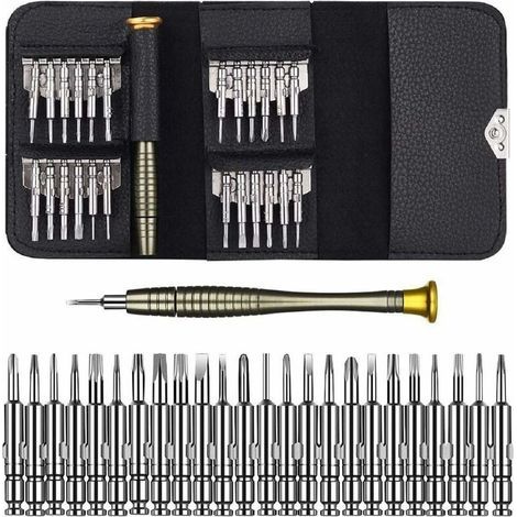 Kit de reparación de destornilladores de precisión 25 en 1 para portátiles, relojes, joyas, juguetes, gafas, etc. (1/5)