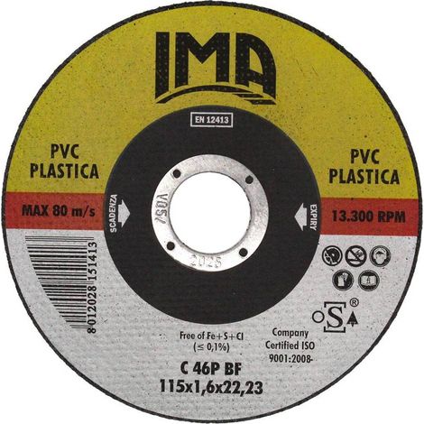 MOLA ABRASIVA PER PLASTICA/PVC 'GOLD' ø 115 x 1,6