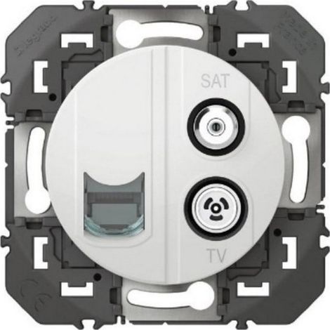 TV-Sat-Steckdose und RJ45-Steckdose Dooxie - Cat.6 STP - Weiß