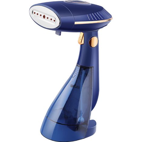 Défroisseur vapeur pliable pour vêtements, 1500 W, puissant, pour la maison et les voyages, préchauffage rapide en 30 secondes, 168 ml/288 ml, repassage à sec et humide horizontal et vertical (bleu) (1/4)