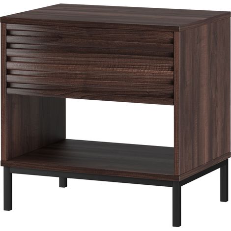 Celine-Table de chevet avec 1 tiroir en aspect noyer