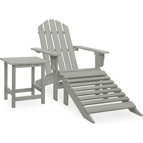 Chaise de jardin Adirondack avec pouf et table Sapin Gris (1/5)