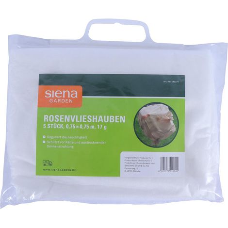 Rosenvlieshauben 17g, Maße: 0,75x0,75m, 5 Stück im Paket 0,75x0,75m, SB-verpackt, weiß, 17g (1/2)