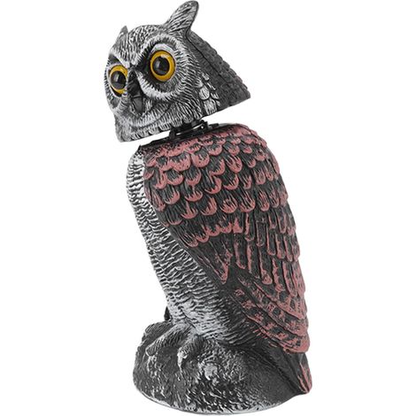 Gestreifte Eulenattrappe aus Kunststoff, klein, schüttelbar, wasserdicht, realistische Form, Vogelscheuche für Gärten und Rasenflächen im Freien (1/5)