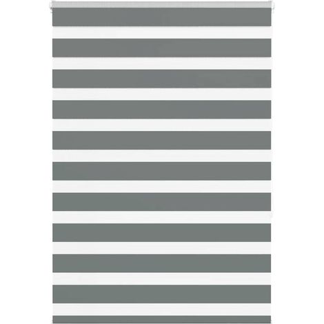 Doppelrollo Dunkelgrau 95x150 cm Stoffbreite 90,9 cm Polyester