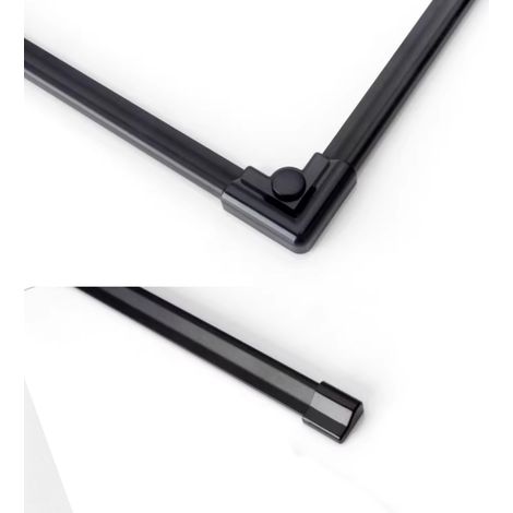 WITEN&NOCK Aluminium Schwallleiste Schwallprofil Duschdichtung Schwallschutzleisten Set Endstücke und Eckverbinder Dusche Duschwanne Duschkabine gerade Wasserabweiser Länge 100 cm schwarz
