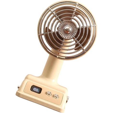 Ventilateur de bureau design luxe écran digital USB rechargeable vitesse réglable ventilateur circulation d’air silencieux été compact (1/5)