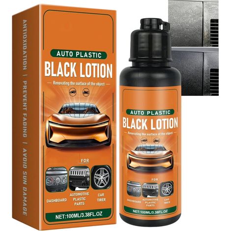 Auto Plastic Restorer Kit, Plastic Care for Car Interior, Auto Plastic Black Lotion, Renovateur Plastique Voiture Extérieur, Restore The Luster of Faded Plastics and Rubbers (1PC) (1/5)