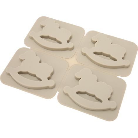 Moules en silicone réalistes en forme de cheval de carrousel, parfaits pour la confection de gâteaux, chocolats, biscuits et savons en cire. (1/5)