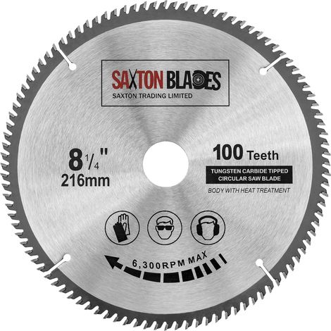 circulaire Fine Cutting lame de scie pour le bois 216 mm x 30 mm alésage x 100 dents compatible avec Bosch Makita Dewalt (1/5)