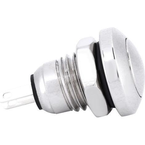 1A 24V 8mm Mini Wasserdichter Momentan-Druckknopfschalter aus vernickeltem Messing für Kfz-Stromversorgung (1/5)