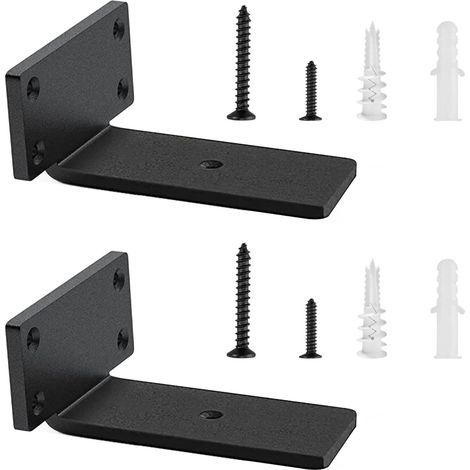 Heavy Duty Scaffold Board Shelf Brackets 12 5cm   2 PCS Metal Floating Shelf Brackets, Industrial Wall Mounted Support, Black (1/5)