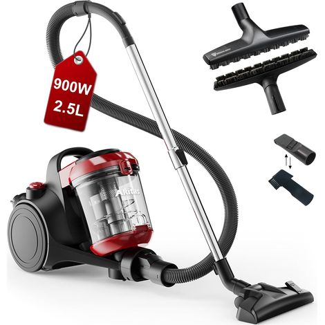 Aspirateur sans Sac 900 W – Brosse sols durs D320 en Poils naturels 32 cm, idéal pour parquet, stratifié et carrelage (1/5)