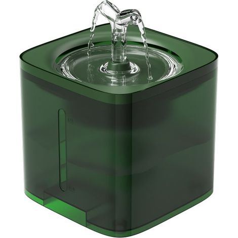 Fontaine à eau pour chat, fontaine à eau à piles avec capteur de mouvement, 2 L bol d'eau pour chat ultra silencieux, pour chats, chiens, plusieurs animaux de compagnie vert (1/5)