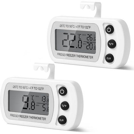 2 Pièces Thermomètre Numérique pour Réfrigérateur, Magnétique Thermometre Cuisine avec Crochet, Écran LCD Facile à Lire, pour Cuisines, Restaurants, Bars, Cafés (1/5)