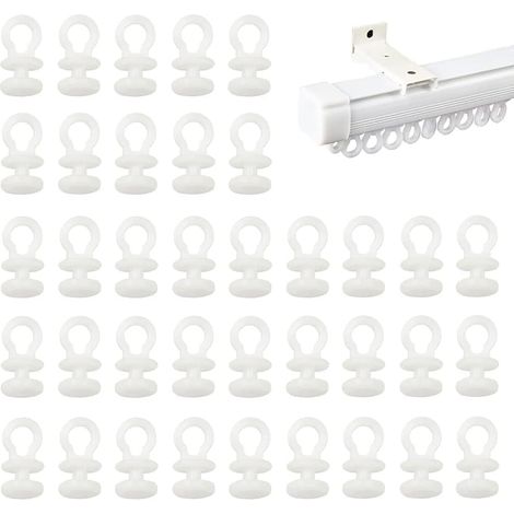 (100 Pièces) Patins à Rideaux Coulissants pour Rails - Galets de Roulement pour Rideaux de Fenêtre, Porte et Douche (1/5)